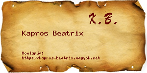 Kapros Beatrix névjegykártya